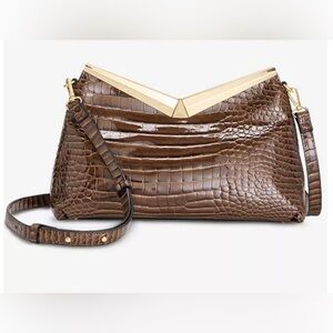 I.N.C. International Concepts Bawdii Croc-Embossed Shoulder Bag🤎🐊